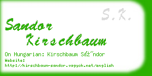 sandor kirschbaum business card